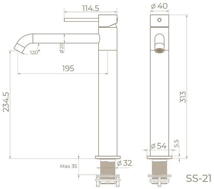 Смеситель для раковины Knotlor Eclipse SS-21/BL цвет Черный матовый Смеситель для раковины Knotlor Eclipse SS-21/BL цвет Черный матовый