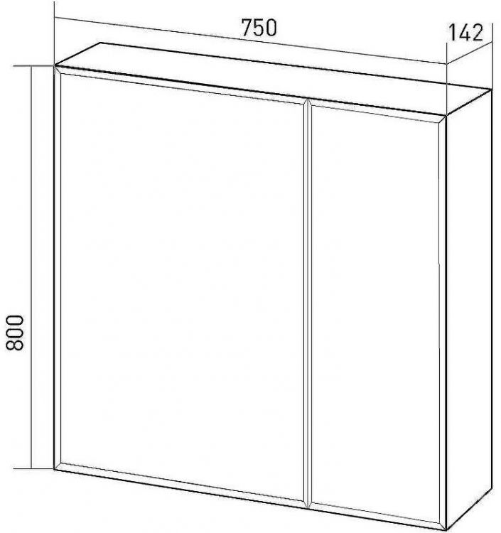 Зеркальный шкаф 1MarKa Соната 75 Белый глянцевый