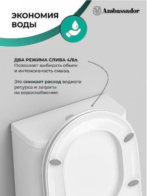 Унитаз компакт Ambassador Abner 107K19001RS с бачком и сиденьем Микролифт