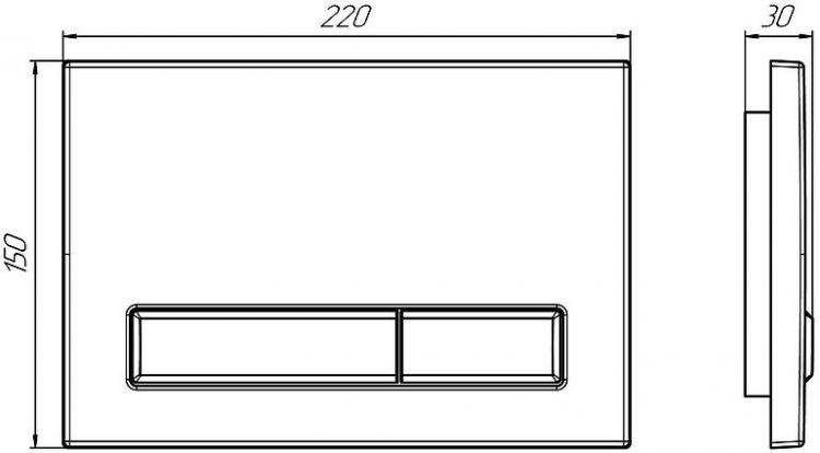 Клавиша смыва Bas ИУ00007 цвет Черный матовый