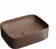 Умывальник чаша SANCOS Element накладная прямоугольная (цвет Темно-Коричневый Матовый) 505x380x150мм, CN6052MDB