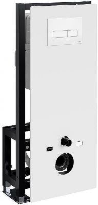 Инсталляция WasserKRAFT Glan 66TLT.010.ME.WH.WM03 для унитаза Белое стекло с Белой матовой клавишей смыва