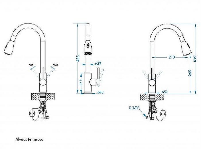 Смеситель для кухни Alveus Primrose PS 1148265 Черный матовый