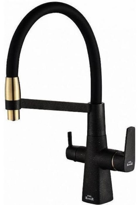 Смеситель для кухни ZorG Steel Hammer SH818-6BLACKBR Черный