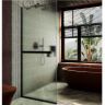 Душевая перегородка Maybah Glass MGD-737-6у 890x1950 в узком профиле Черный стекло сатиновое