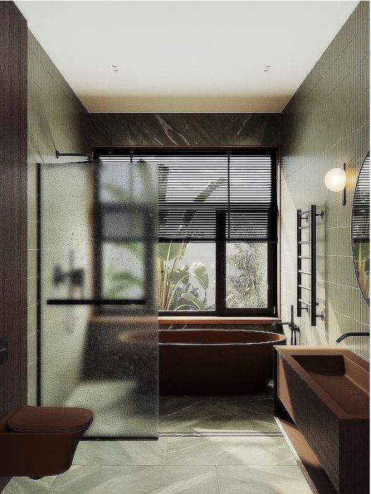 Душевая перегородка Maybah Glass MGD-737-6у 890x1950 в узком профиле Черный стекло сатиновое