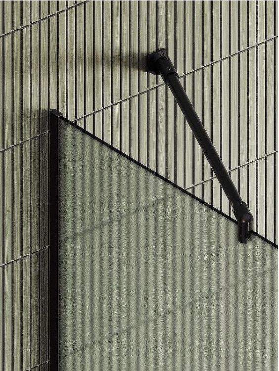 Душевая перегородка Maybah Glass MGD-737-6у 890x1950 в узком профиле Черный стекло сатиновое