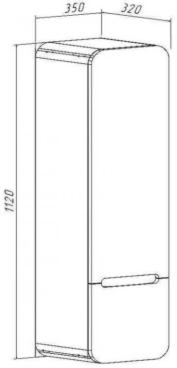 Шкаф пенал Runo Ницца 35 R 00-00002129 подвесной Дуб натуральный Графит