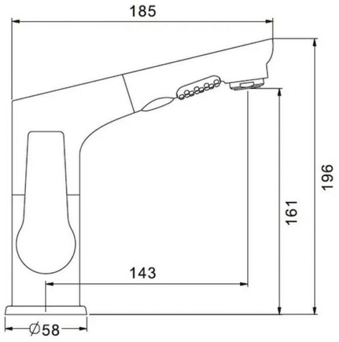Смеситель для кухни D-Lin D158374-A Черный матовый