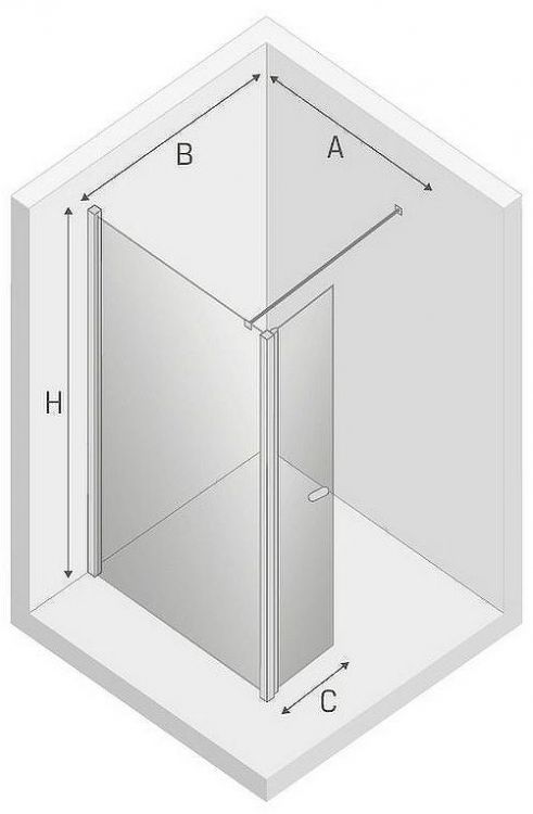 Душевая перегородка New Trendy New Soleo Chrome 60 K-0755 профиль Хром стекло прозрачное