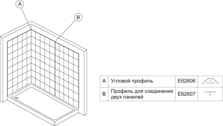 Декоративная панель для душевого пространства Jacob Delafon Flight E62608-00, белый Декоративная панель для душевого пространства Jacob Delafon Flight E62608-00, белый