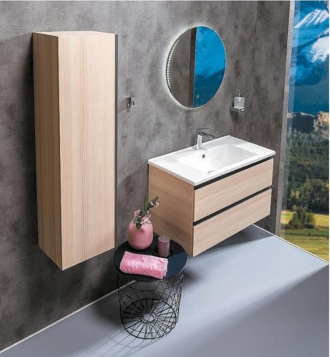 Шкаф пенал Boheme Armadi Art Capolda 35 849-120-LW подвесной Light wood