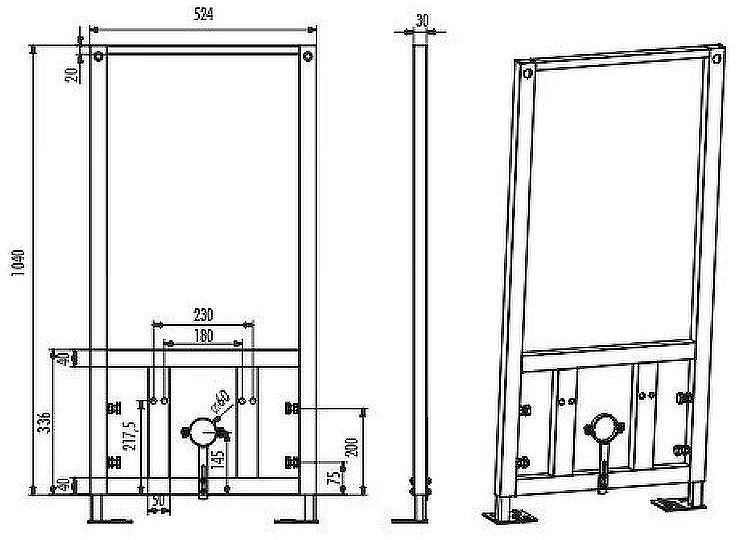 Инсталляция Creavit GBM500.01 для биде Черная