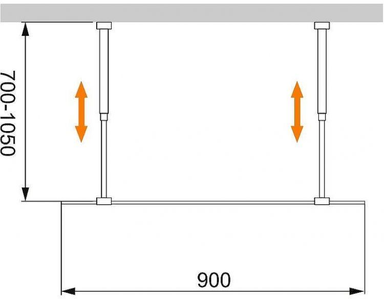Душевая перегородка Cezares Liberta 90 LIBERTA-L-2-90-BR-Cr профиль Хром стекло бронзовое