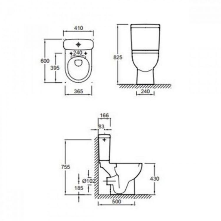 Бачок для унитаза Jacob Delafon ODEON UP E4708-00 реверсивный