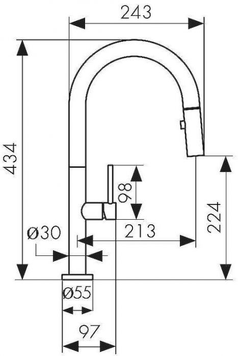 Смеситель для кухни Kaiser Merkur 26466-15 Вороненая сталь