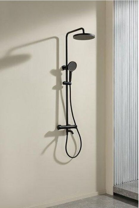 Душевая система Arrow AMG13SH848U2BC с термостатом цвет Черный матовый