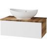 Тумба под раковину Misty Ива 80 П-Ива-01080-951Я подвесная Белая Дуб Вотан