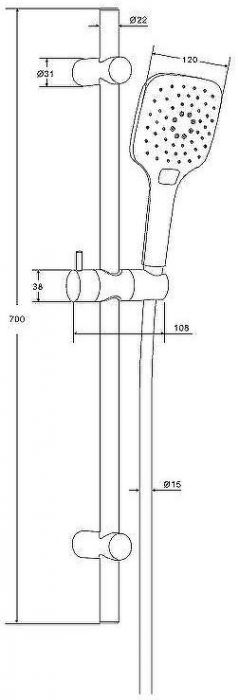Душевой гарнитур Damixa Eclipse 931001000 Хром
