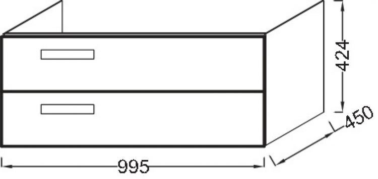 Тумба под раковину 100 см Jacob Delafon Rythmik EB1304-E10 Квебекский дуб