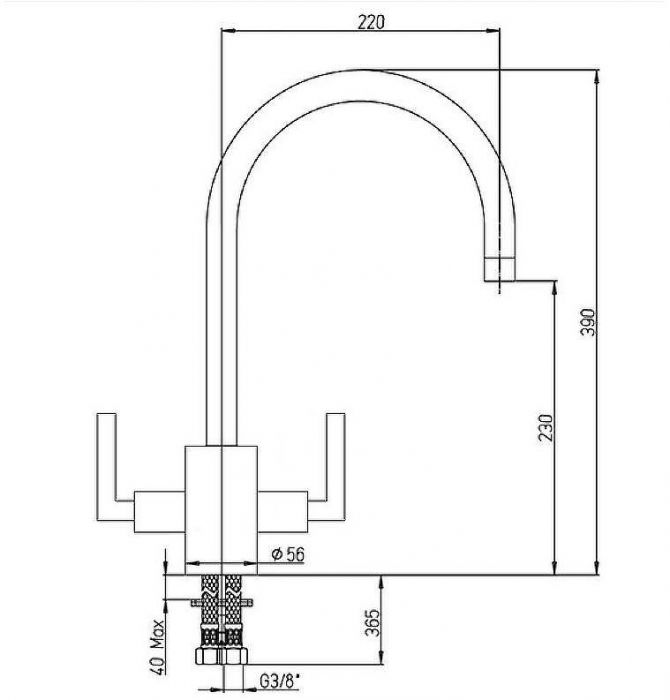 Смеситель для кухни Paini Cucina 64CR490Q12QKM Хром