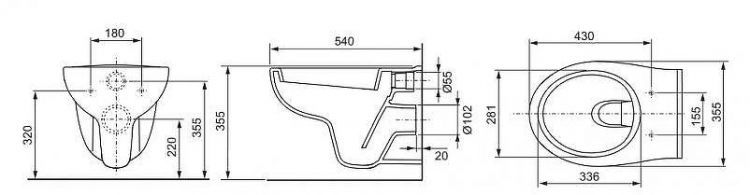 Унитаз Tece V04 9700004 подвесной без сиденья