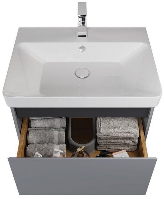 Тумба под раковину Dreja Luxury Plus 80 99.2032 подвесная/напольная цвет Серый базальт