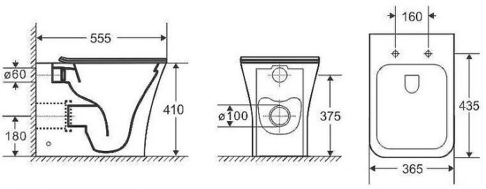 Унитаз Ceruttispa Marmolada F CT8906 приставной с сиденьем Микролифт