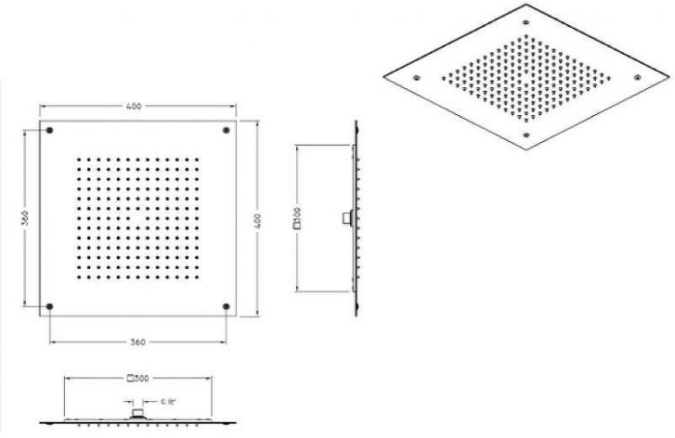 Верхний душ Graffio Kings KI412NEO Черный матовый