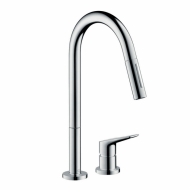 Кухонный смеситель AXOR Citterio M на 2 отверстия 220 с вытяжным душем 34824000