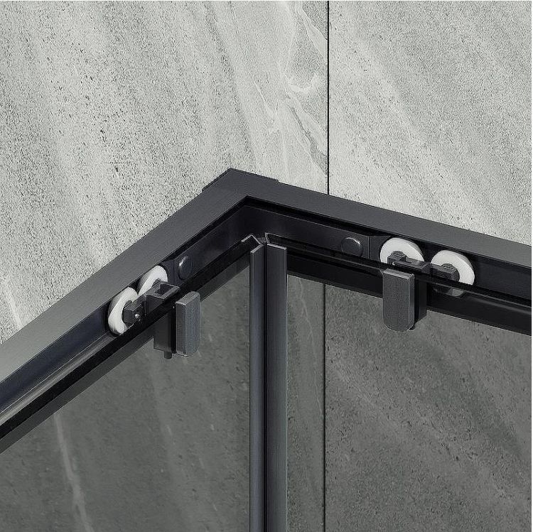 Душевой уголок Maybah Glass MGY-1334-6 1000x1000x1950 раздвижной профиль Черный стекло графитовое