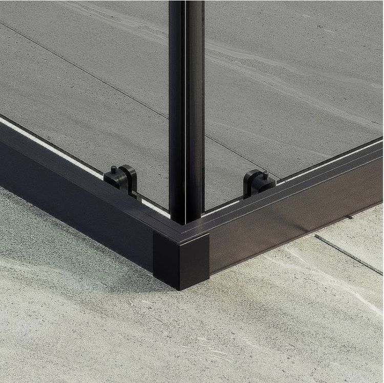 Душевой уголок Maybah Glass MGY-1334-6 1000x1000x1950 раздвижной профиль Черный стекло графитовое