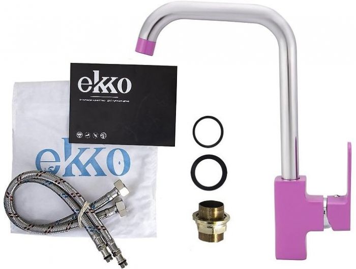 Смеситель для кухни Ekko E40302 цвет Хром Фиолетовый
