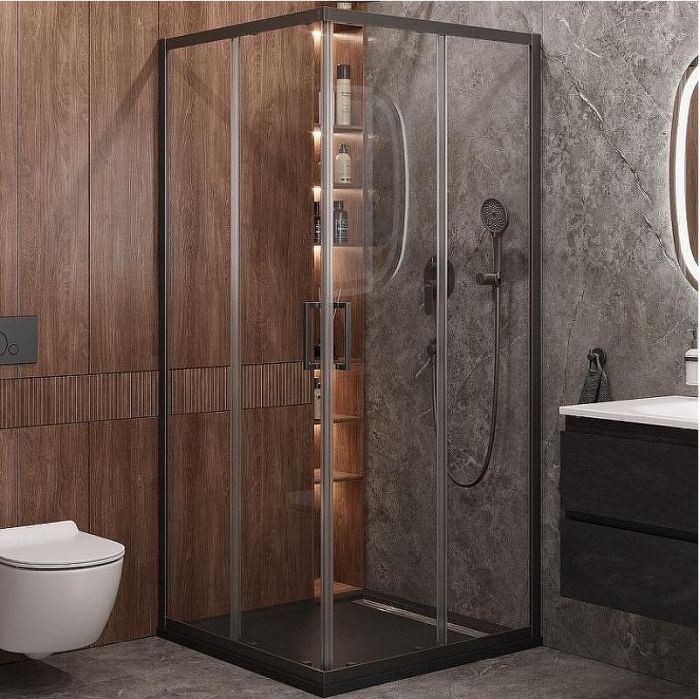 Душевой уголок Cezares Molveno 90x90 MOLVENO-A-2-90-C-GM-IV профиль Оружейная сталь стекло прозрачное