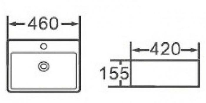 Раковина Esbano Circon 46 ESRNCIRC46W Белая