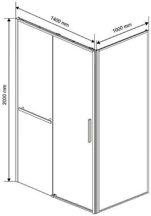 Душевой уголок Vincea Slim Soft 140x100 VSR-1SS1014CL профиль Хром стекло прозрачное