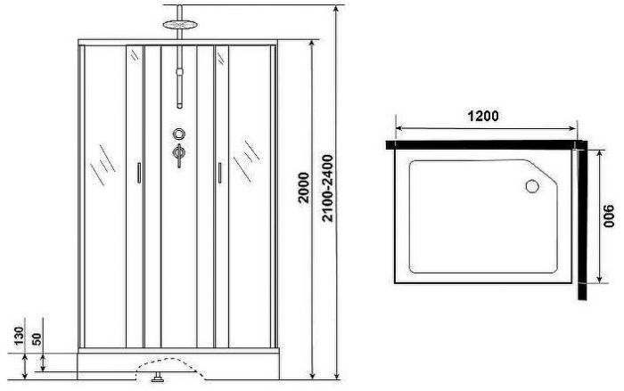 Душевая кабина Niagara Classic 120х90 NG-43295-14QBKTG с гидромассажем