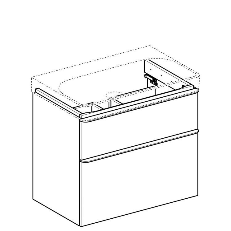Тумба под раковину Geberit Smyle Square 75x61.7, песчаный глянец [500.353.JL.1]