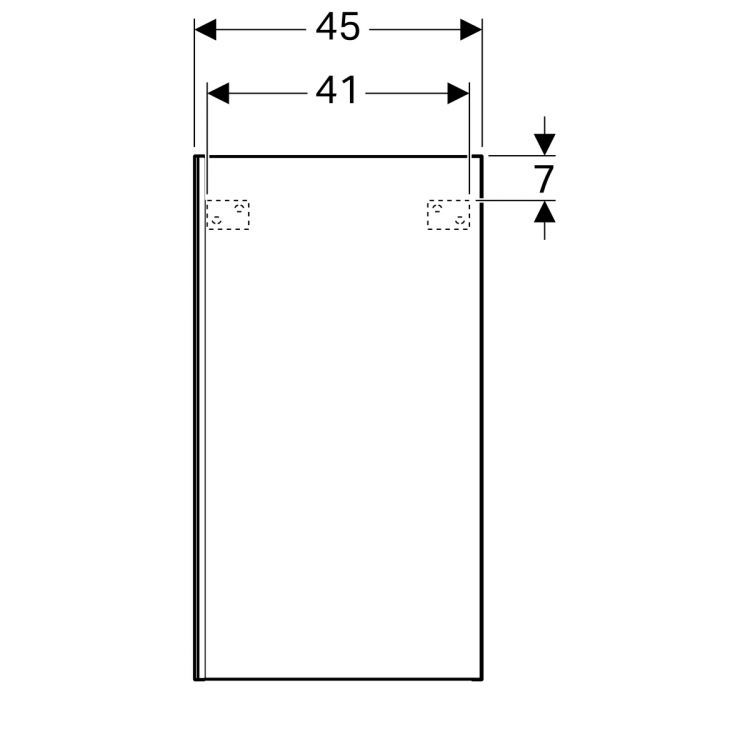 Верхний шкафчик Geberit Acanto плоский, 45x18, белый [500.639.01.2]