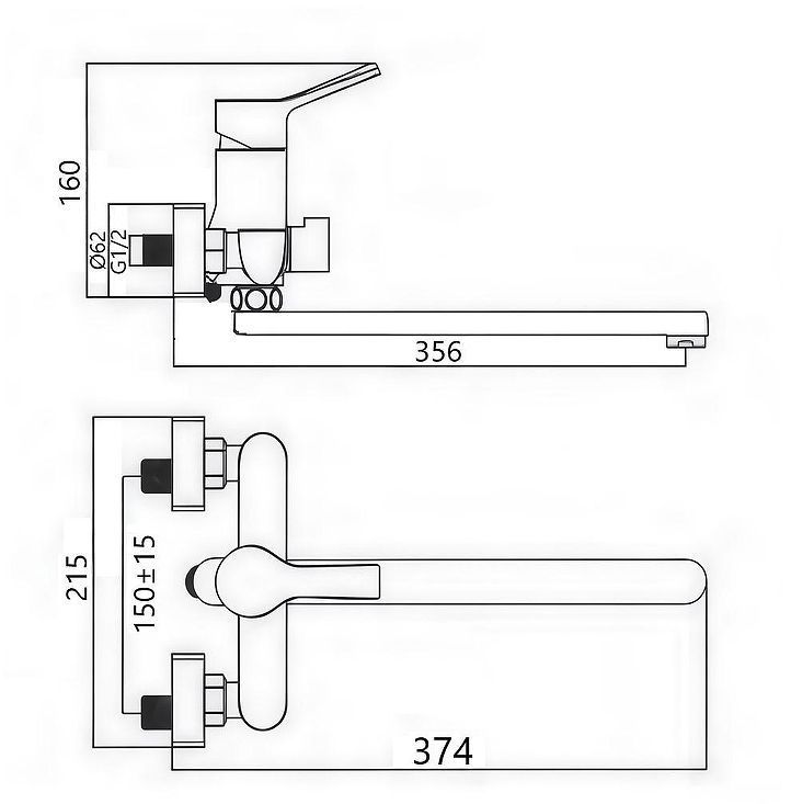 Смеситель для ванны Maretti Elena EA32RP163-D универсальный цвет Хром