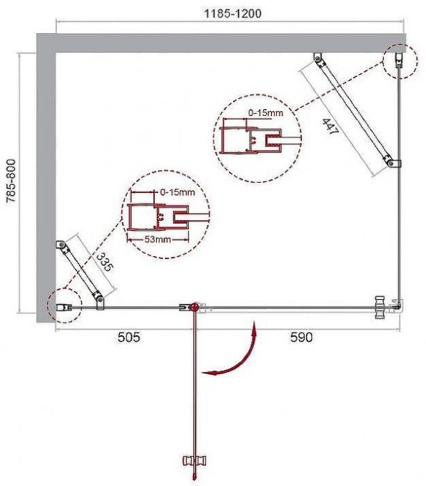 Душевой уголок BelBagno Etna 120х80 ETNA-AH-12-120/80-C-Cr профиль Хром стекло прозрачное
