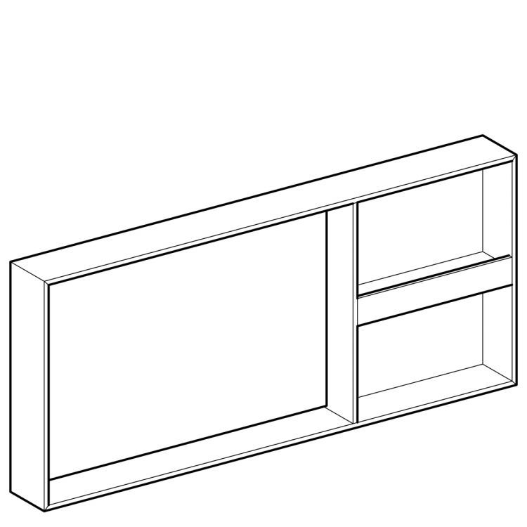 Зеркало Geberit Citterio с подсветкой и с ящиком 133.4х58.4х14, темный дуб [500.571.JJ.1]