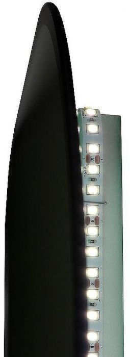 Зеркало Reflexion Black View 600х700 RF4002BV с подсветкой Черное с бесконтактным выключателем, диммером и часами