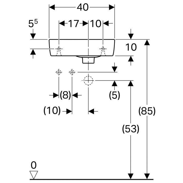 Раковина Geberit Renova Nr.1 Comprimo, 276240000 Раковина Geberit Renova Nr.1 Comprimo, 276240000