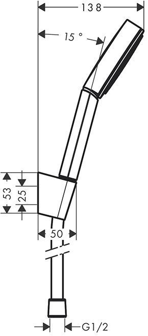 Hansgrohe Pulsify 1j Porter-набор Душевой гарнитур, ручной душ, настенный держатель и шланг 125см., цвет: черный матовый