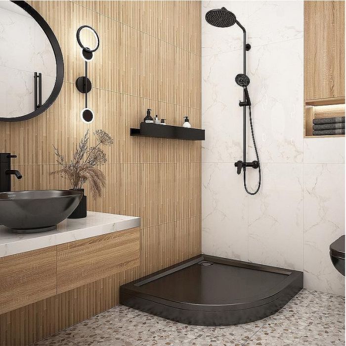 Акриловый поддон для душа Melodia della vita Allegro 80x80 MTYAG8080bk Черный