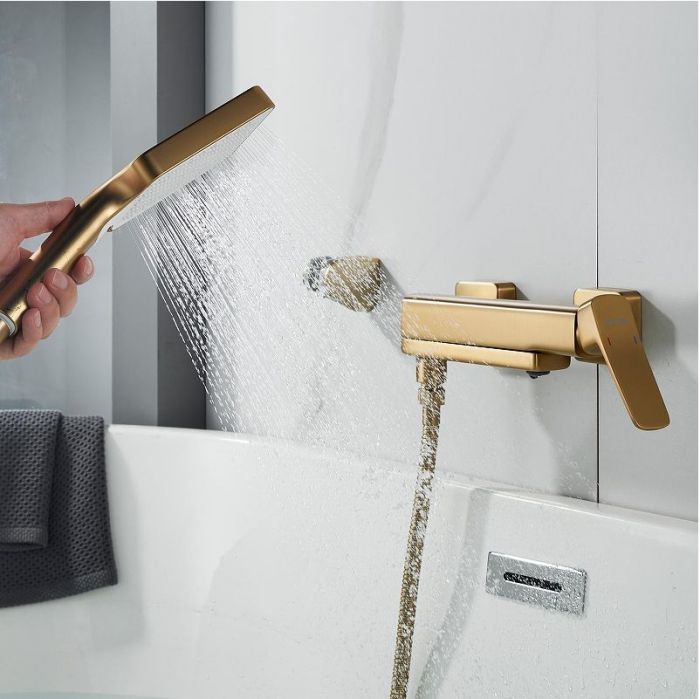 Смеситель для ванны Shevanik S99G S9952G цвет Золотой сатин