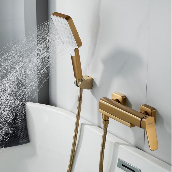 Смеситель для ванны Shevanik S99G S9952G цвет Золотой сатин