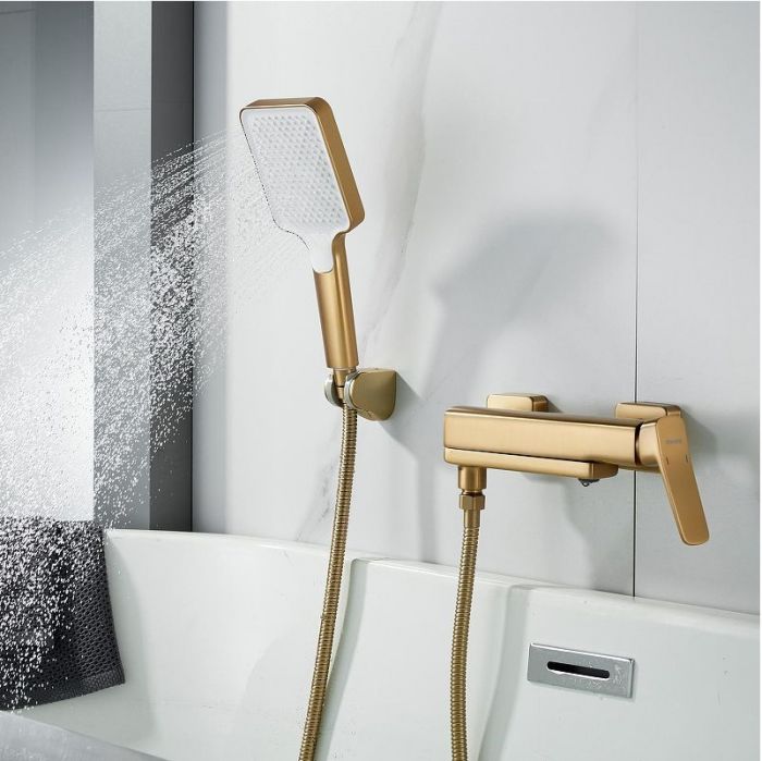 Смеситель для ванны Shevanik S99G S9952G цвет Золотой сатин