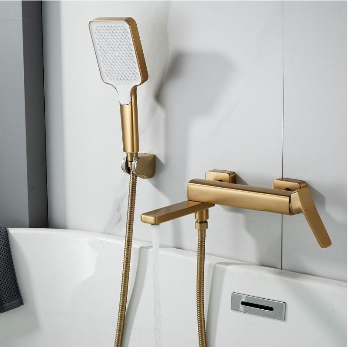 Смеситель для ванны Shevanik S99G S9952G цвет Золотой сатин